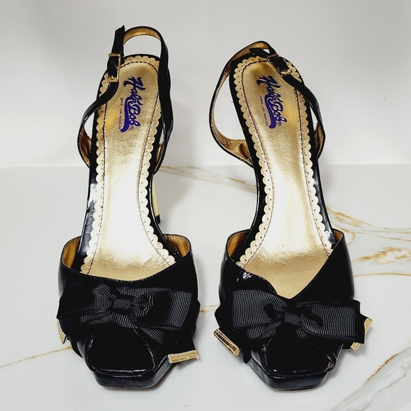 Hale Bob Sz 10M Bow Accented Stiletto Platform Formal Shoes. - Picture 6 of 11